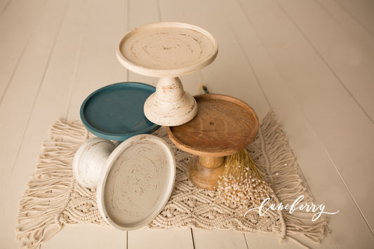 "Celebrate" Wooden Cake Stands - four finishes