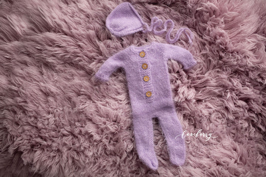 CHAISE MAUVE Coordinating Footed Romper Set
