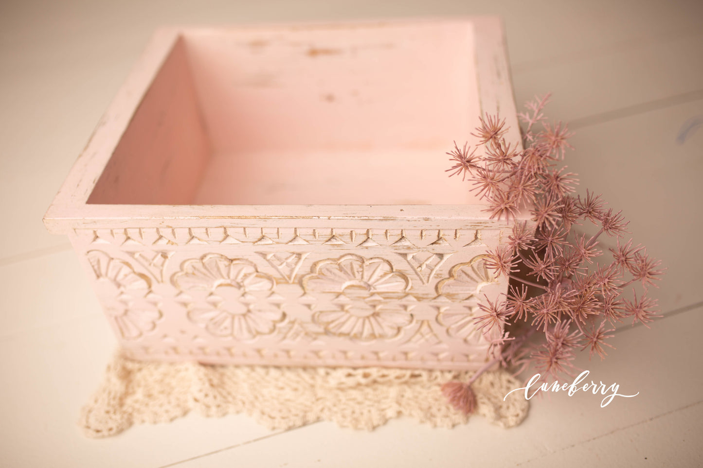 Carved drawer & crate - multiple finishes