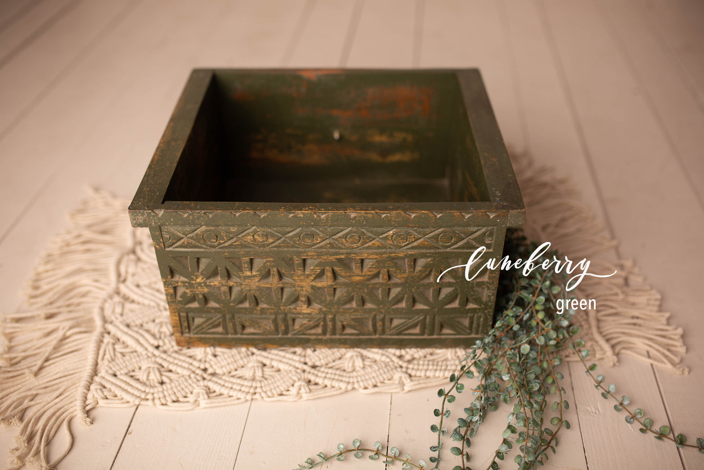 Carved drawer & crate - multiple finishes