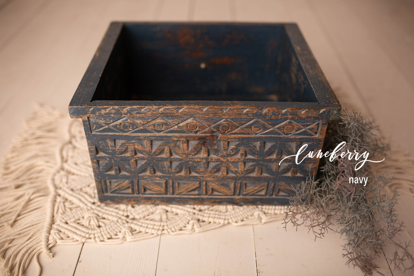 Carved drawer & crate - multiple finishes