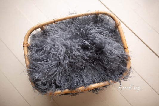 Blue Grey Sheepskin & Rabbit Fur