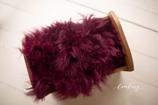 Dark Raspberry Sheepskin & Rabbit Fur
