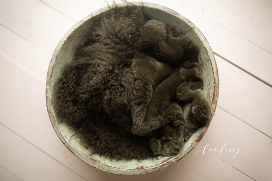 Moss Green Sheepskin & Rabbit Fur