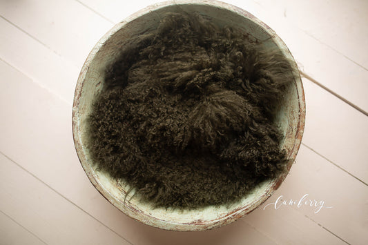 Moss Green Sheepskin & Rabbit Fur