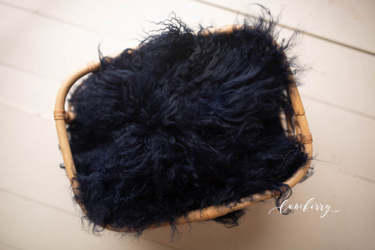 Navy Sheepskin & Rabbit Fur