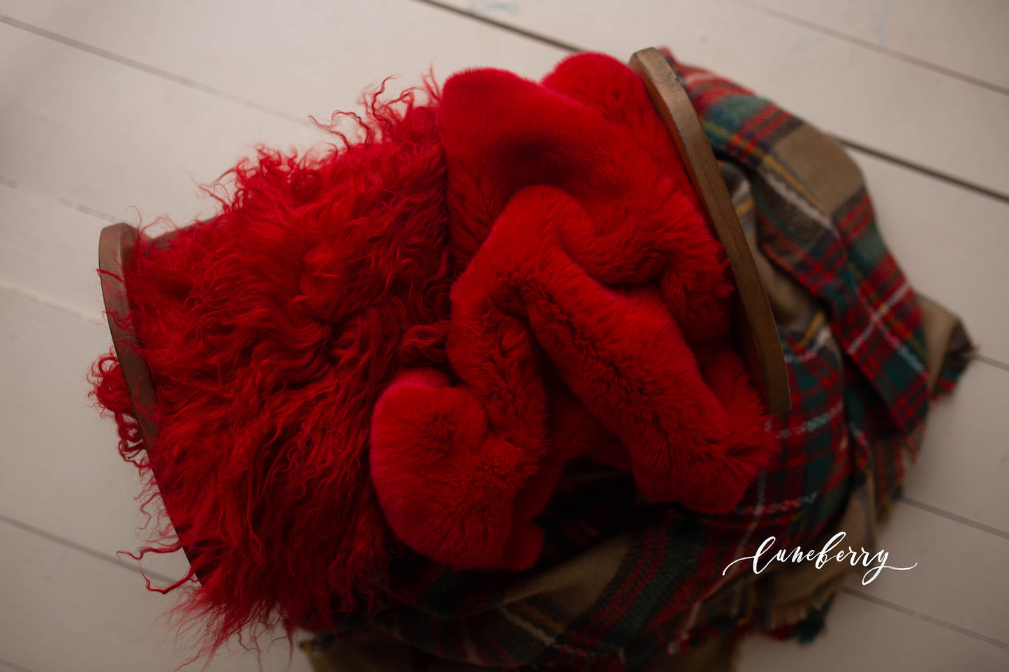 Poppy Red Sheepskin & Rabbit Fur