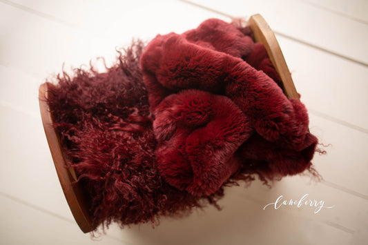 Wine Sheepskin & Rabbit Fur
