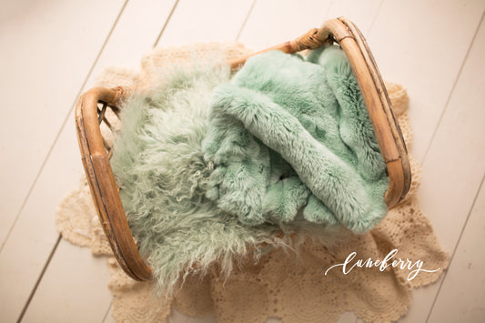 Mint Sheepskin & Rabbit Fur