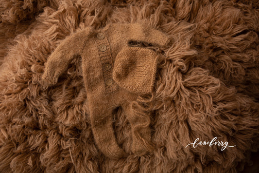 TOASTED footed romper knit set
